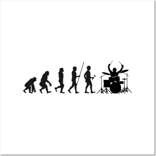 Human Evolution Drummer design Posters and Art